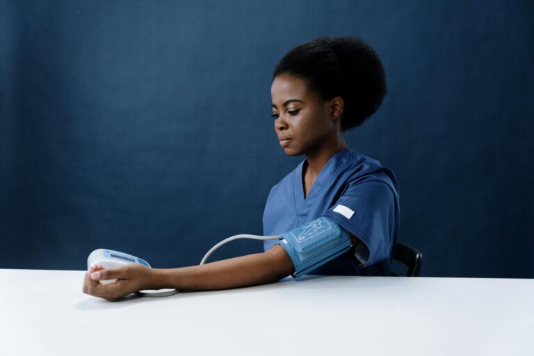 Person taking blood pressure