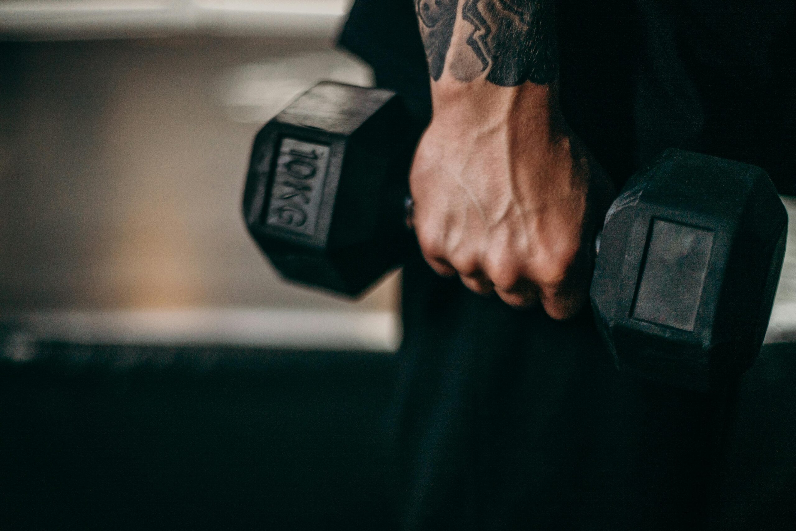 Man holding a weight