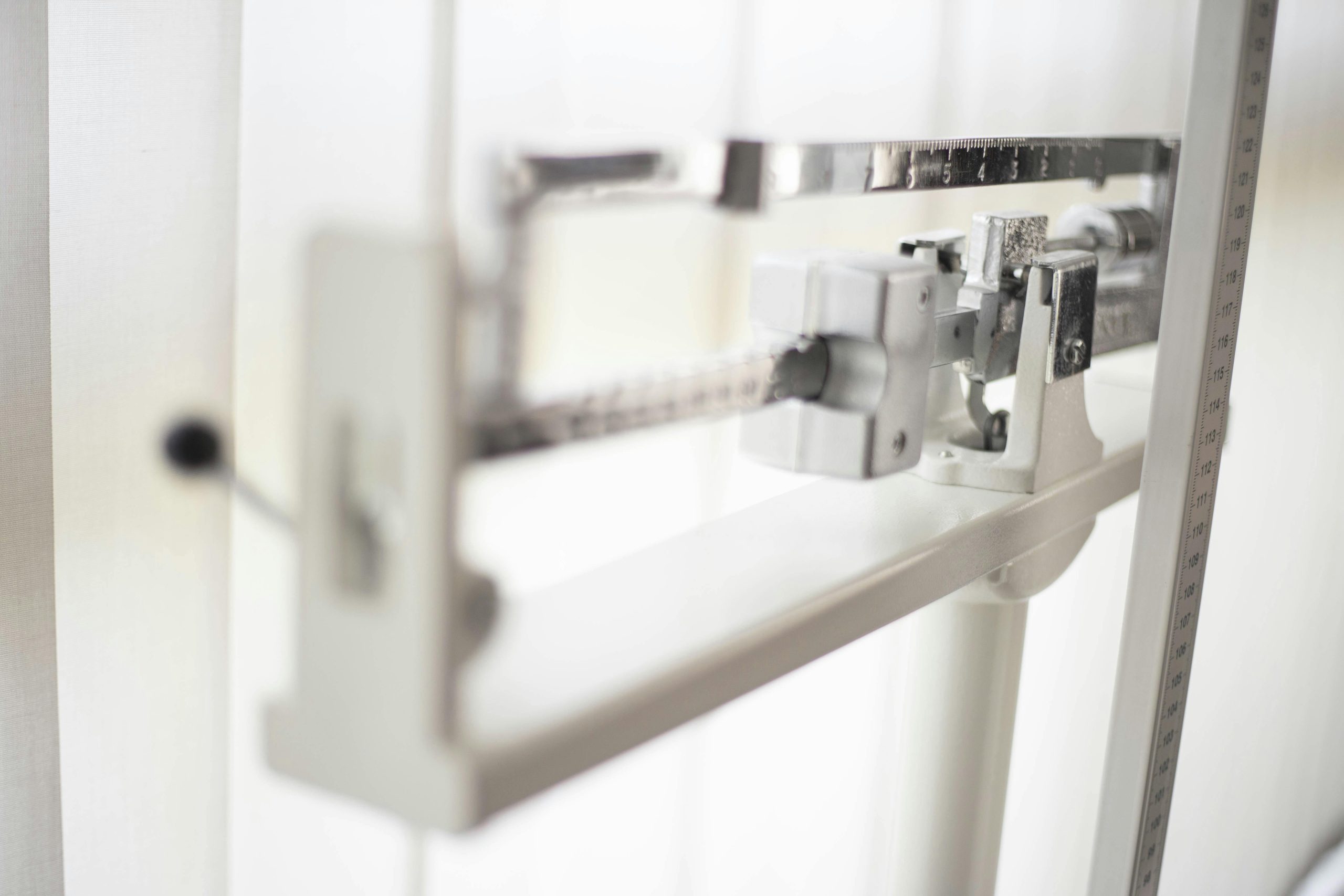 Close up of a manual scale